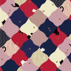 Hyakka Ryoran Neko - Patchwork Pink