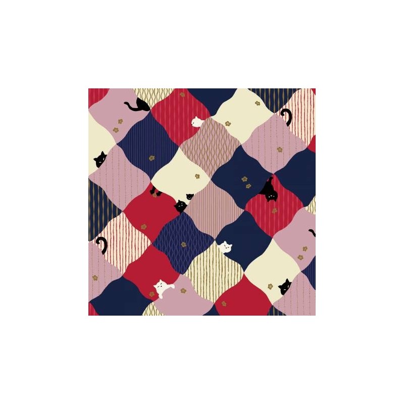 Hyakka Ryoran Neko - Patchwork Pink