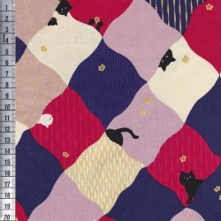 Hyakka Ryoran Neko - Patchwork Pink