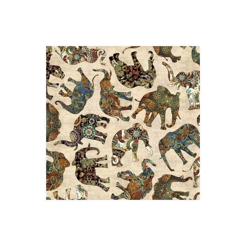 Caravan - Paisley Elephants Beige