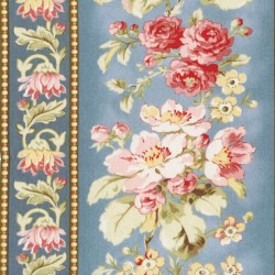 Attic Treasures - Blue Floral Stripe