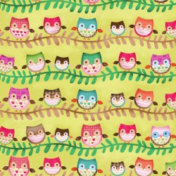 Friendly Forest -  Lime Owl Stripe